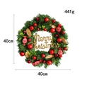 40cm Christmas candy wreath with green pine needles, red ornaments and Merry Christmas sign - J1-7 Candy Wreath / 40CM