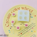Macro view of 4-cavity silicone mold with mini floral cake resin charms and dimensions - Mini Food Play Mold A1-2212