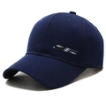 Navy blue cotton baseball cap for men with BOHUDA logo and BHD striped embroidery - Adjustable / Navy Blue