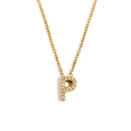 Collana in acciaio inossidabile placcata oro 18K con ciondolo lettera P con strass - Oro - Lettera P
