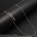 Golden stainless steel snake chain necklace with 0.13cm width and 45 plus 5cm extension - Fine Snake Chain 1.3mm Width