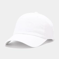 Dettaglio del berretto da baseball bianco con design a 6 pannelli e visiera curva - Regolabile / Bianco