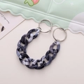 DIY beaded shoe charm chain with grey marble resin rings and silver metal clasps - Grey White Marble Acrylic Chain