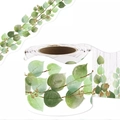 Eucalyptus leaf bulletin border sticker roll with gold glitter for classroom decor - Single-sided Pattern / 7.6CM*5M