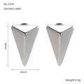 Boucles d'oreilles triangulaires en acier inoxydable argenté avec design géométrique 3D - Couleur Acier