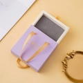 Elegant purple drawer jewelry box with gold ribbon handle and velvet lining - Light Purple (With Logo)