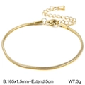Bracciale a catena serpente minimalista in acciaio inossidabile dorato con chiusura a moschettone - Larghezza Oro 1,5 mm (KB147327-Z)