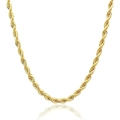 Classic 18K gold plated stainless steel twist rope chain necklace on white background - Chain Only / 45cm / Gold Rope Chain