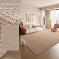 Rectangle sisal-style rug in beige-apricot blend with woven anti-slip texture - Faux Sisal-Mixed Beige-Thickened Base