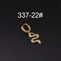 Gold snake earrings with micro-inlaid zircons and irregular metallic fashion design - Snake Style (337-22#)