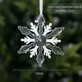 Fiocco di neve in acrilico trasparente da 13cm con glitter per albero di Natale - 13cm Fiocco di Neve Trasparente Stile B