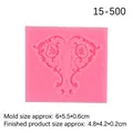 Pink silicone vintage relief frame mold with floral pattern measuring 6x5.5x0.6 cm - Style 4 / Pink