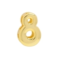 Polished 18k gold bubble style number 8 pendant charm for DIY jewelry necklaces - Number 8 Pendant / Gold