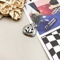 Silver Jack-o'-lantern metal pendant for Halloween jewelry making and DIY crafts - 1Pc Pumpkin 17x17mm