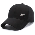 Cappello da baseball estivo nero da uomo con ricamo argentato e rete traspirante - Regolabile / Nero