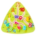 Triangle wooden number maze puzzle toy with colorful sliding blocks 1 to 10 for kids - Number Theme