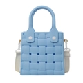 Sac de plage minimaliste bleu clair en EVA avec texture tissée et bandoulière blanche - 20*19*10 / Bleu