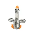 Goose shaped plush dog toy with textured pineapple velvet fabric in black and white finish - Pineapple Velvet White Wild Goose