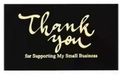 Black thank you for supporting my small business business card with gold foil lettering - Card D (50pcs)