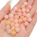Zweifarbige Acrylperlen in Rosa und Gelb für DIY-Schmuckherstellung und Bastelarbeiten - 8mm/50Stk/13g / Orange-Rosa-Serie