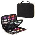 Black woven texture watch strap storage bag with gold zipper for Apple Watch bands - Black Twill