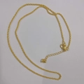 Elegant 18K gold plated minimalist copper rope chain necklace with adjustable closure - 1.5MM Rope Chain / 45+5CM Lobster Clasp