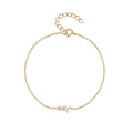 Detail of adjustable 18K gold S925 silver bracelet with clustered round cubic zirconia - 925 Silver / Gold
