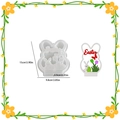 Silikonform mit Osterhase und Blumenmotiv für DIY Harz-Projekte zum Osterfest - Kaninchen Einsatz Stil 003