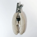 Cat paw shaped pet nail clipper with stainless steel blade and beige non-slip handle - Small / Light Coffee