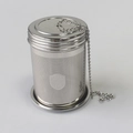 304 stainless steel tea infuser with fine mesh, lid and chain for loose tea steeping - Large Crimped Regular Style + Base