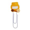 Niedliche Cartoon Honigtopf PVC-Büroklammer Lesezeichen mit Sonnenblume und Honigstab - Honigglas