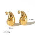 Chunky 18k gold-plated teardrop stud earrings with sparkling rhinestones for women - Gold Teardrop with Clear Zirconia (TE6401-WT-G)