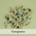Golden faceted turquoise stone pendants for DIY jewelry making and crafting - Turquoise Style (12S) / 50 Pieces / Green