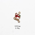 Detail of Santa Claus enamel alloy charms with dual loops for DIY jewelry making - No.7 Sleigh Santa Claus