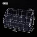 Transparent 3-tier acrylic display rack for stationery pens with 45-degree angle view - Extended Triple Layer Style