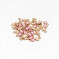 Pink and gold star-shaped enamel pendants for DIY jewelry and craft accessories - Rose Red Star