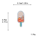 Embroidered cartoon popsicle patch for DIY clothing with size measurements and details - Striped Ice Pop