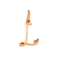 Polished rose gold letter L pendant with heart cutout in high-quality stainless steel - Letter L / Rose Gold