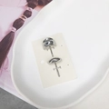 Minimalist silver irregular curved metal stud earrings on a presentation card - 16# Silver 2-Piece Set