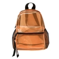 Transparenter orangefarbener PVC-Rucksack mit schwarzen Netztaschen und großem Volumen - Orange