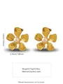 Gold stainless steel flower stud earrings with a central pearl inlay for women - Stainless Steel Flower Pearl Spec