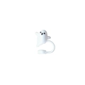 White silicone ghost straw topper cover for 10mm straws with a cute cartoon design - Ghost