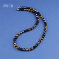 8mm beaded necklace with tiger eye stone and black obsidian beads with lobster clasp - 8mm Bead Style (Tiger Eye + Magnetite + Obsidian)