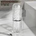 Glacier texture transparent silver travel mouthwash cup set for bathroom storage - Transparent Glacier Pattern