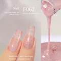 F062 Sakura Fairy light pink gel polish with silver glitter for gradient nail art - F062 Sakura Fairy