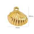 Macro detail of gold-plated seashell pendant with 19mm by 20mm dimension markings - 7055-3D Shell