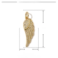 Detail of angel wing pendant in gold-plated copper with white zircon stones - Angel Wings Shape