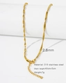 Golden 316L stainless steel twist chain necklace with 2.8mm width and 40cm length - HC0031G1645-Twisted Dense Chain