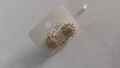 Elegance 925 silver sunflower stud earrings with gold plating and sparkling zircon stones - Sunflower Shape Gold Stud Earrings (浅KC金大花K-294)