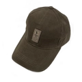 Casquette de baseball classique en coton vert olive foncé avec écusson logo en cuir - 55-60cm (Réglable) / Vert Militaire